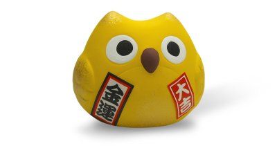 Сувенир Fukuro Сова 5 см, ручная работа, желтая (made in Japan) Сувенир Fukuro Сова 5 см, ручная работа, желтая (made in Japan)